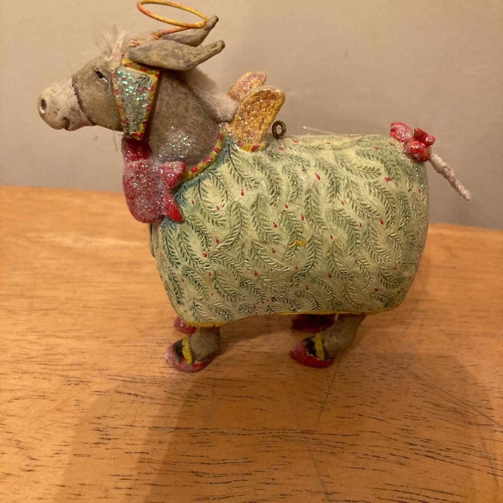 Patience Brewster Dept 56 Krinkles Donkey Ornament • Collectible w/ Box